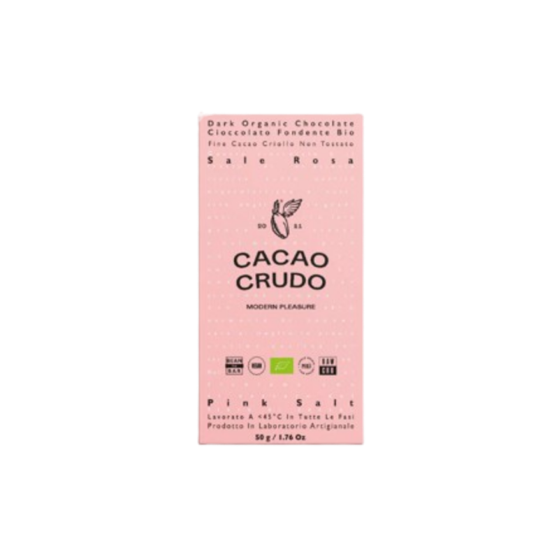 TAVOLETTA DI CIOCCOLATO FONDENTE SALE ROSA HIMALAYA 50G
