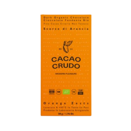 TAVOLETTA DI CIOCCOLATO FONDENTE SCORZE DI ARANCIA 50G