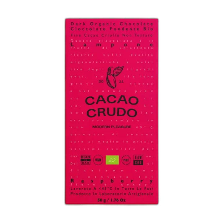 CACAO CRUDO Chocolate negro con frambuesa BIO 50 g