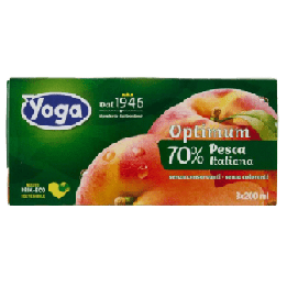 YOGA Zumo de melocotón sin azúcares añadidos 3 x 200 ml