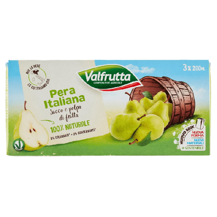 VALFRUTTA Zumo de pera 3 x 200 ml