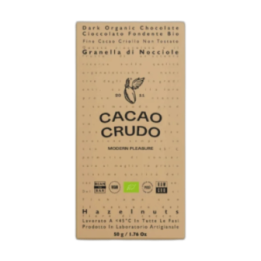 CACAO CRUDO Chocolate negro con trocitos de avellana BIO 50 g