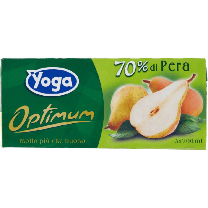 YOGA Zumo de pera sin azúcares añadidos 3 x 200 ml